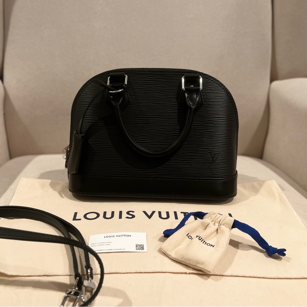 LOUIS VUITTON ALMA BB NOIR LEATHER BAG, BNIB